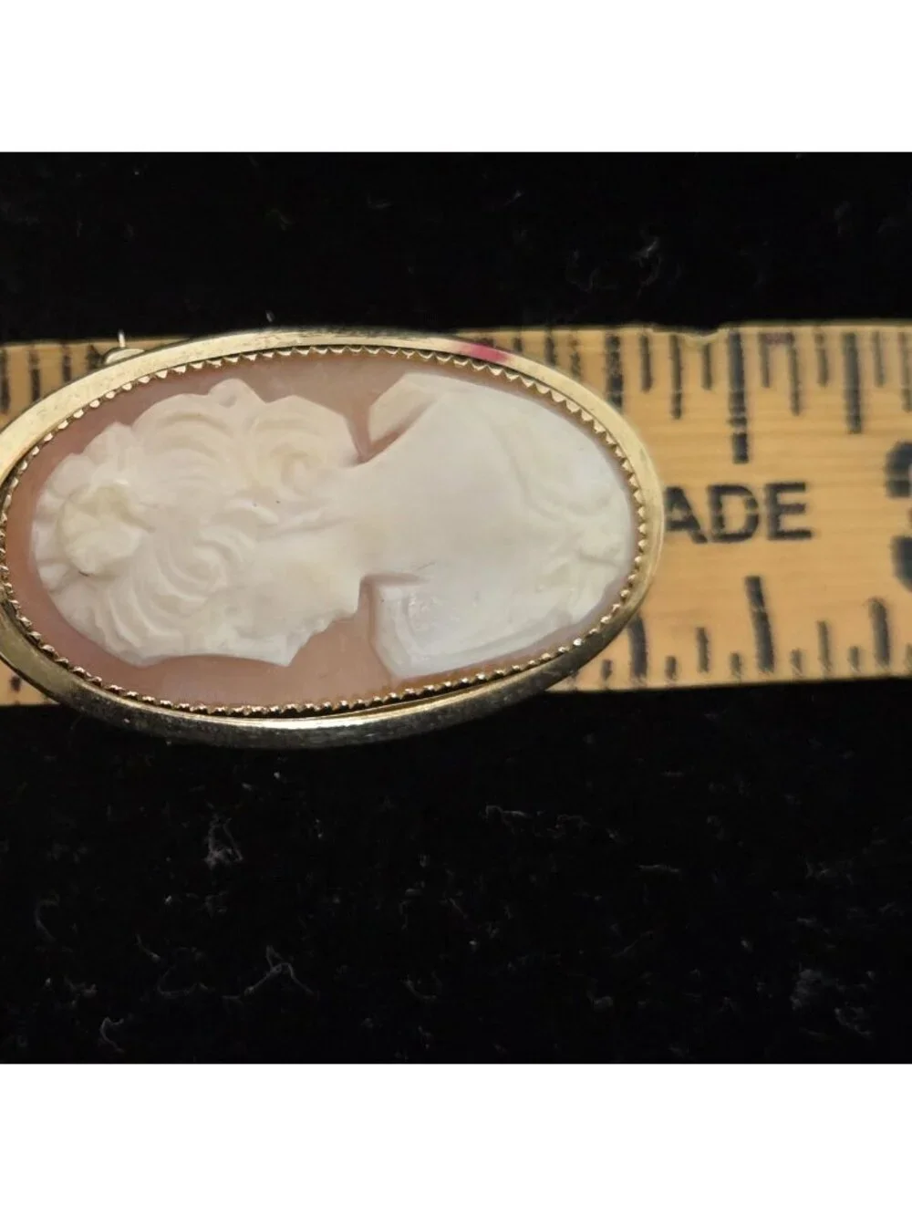 Vtg Catamore Shell Cameo Brooch 12K Gold Filled Hand Carved 1/20 12K GF Pin